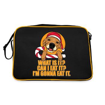 Christmas dog Christmas dogs gift - Retro Bag - black/gold - Back