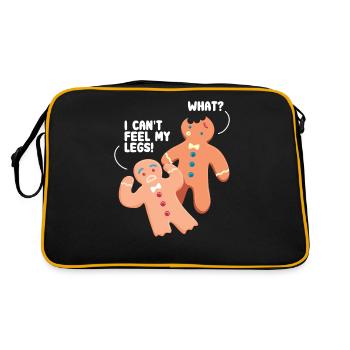 Lebkuchen Gingerbread Lebkuchenmann - Retro Tasche - Schwarz/Gold - Hinten