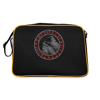 Runes Vegvisir Et Les Corbeaux D'Odin Hugin Et Munin - Sac Retro - noir/or - Dos