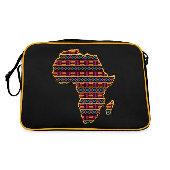 Modèle De Carte De L'Afrique T-Shirt Dames Hommes Africain - Sac Retro - noir/or - Dos