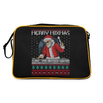 Merry Mixmas Santa Funny DJ Sarcasm Christmas - Retro Bag - black/gold - Back