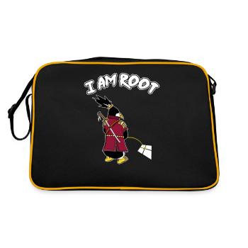 Linux Pingouin I Am Root Geeks Geeks Nerd Computer Ninja - Sac Retro - noir/or - Dos