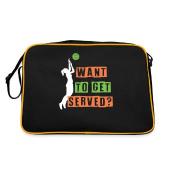 Want to get served? - Retro Bag - black/gold - Back