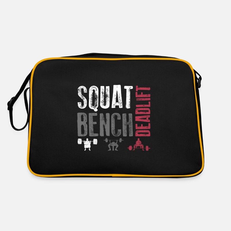 Squat Bench Deadlift Training Geschenk Retro Tasche