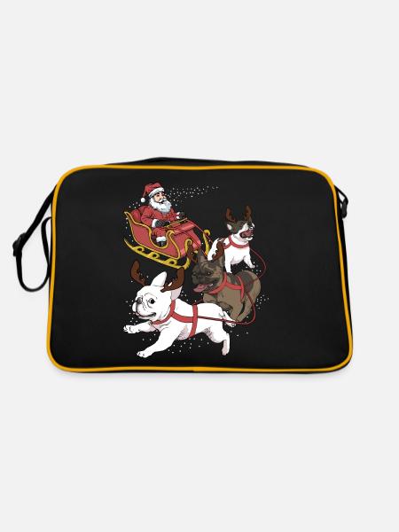 Bouledogue Français Noël - Sac Retro - noir/or - Dos