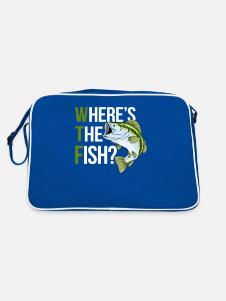 Wheres The Fish - Retro Bag - blue/white - Back