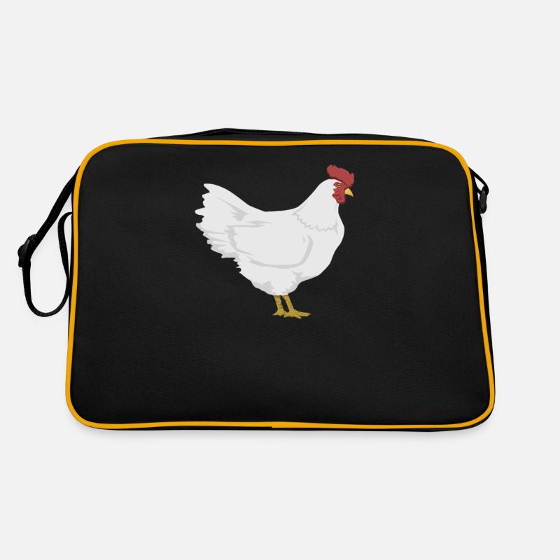 Huhn - Retro Tasche - Schwarz/Gold