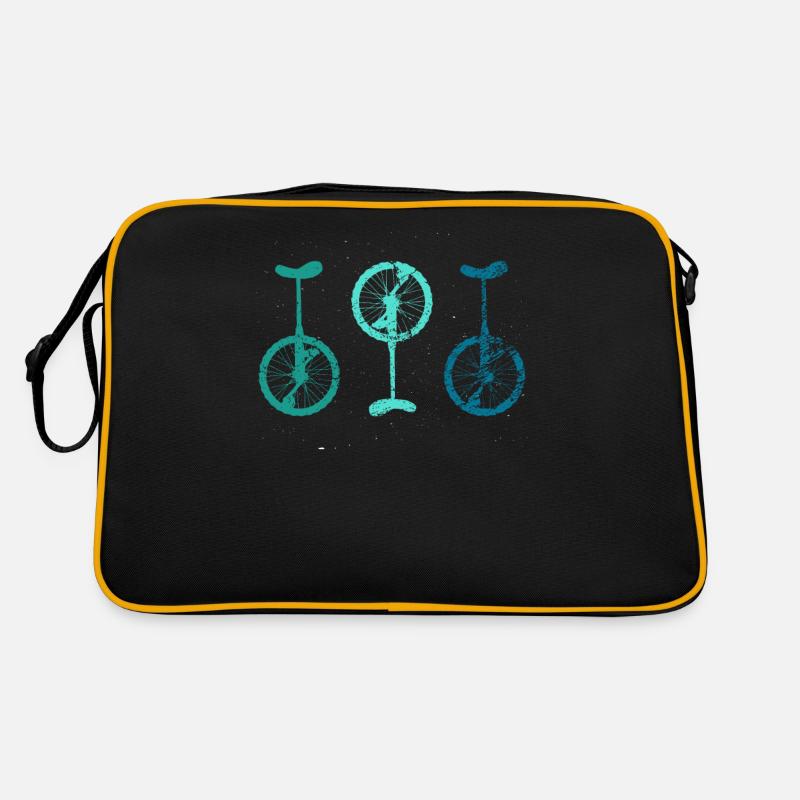 Vintage Einräder Einrad - Retro Tasche - Schwarz/Gold