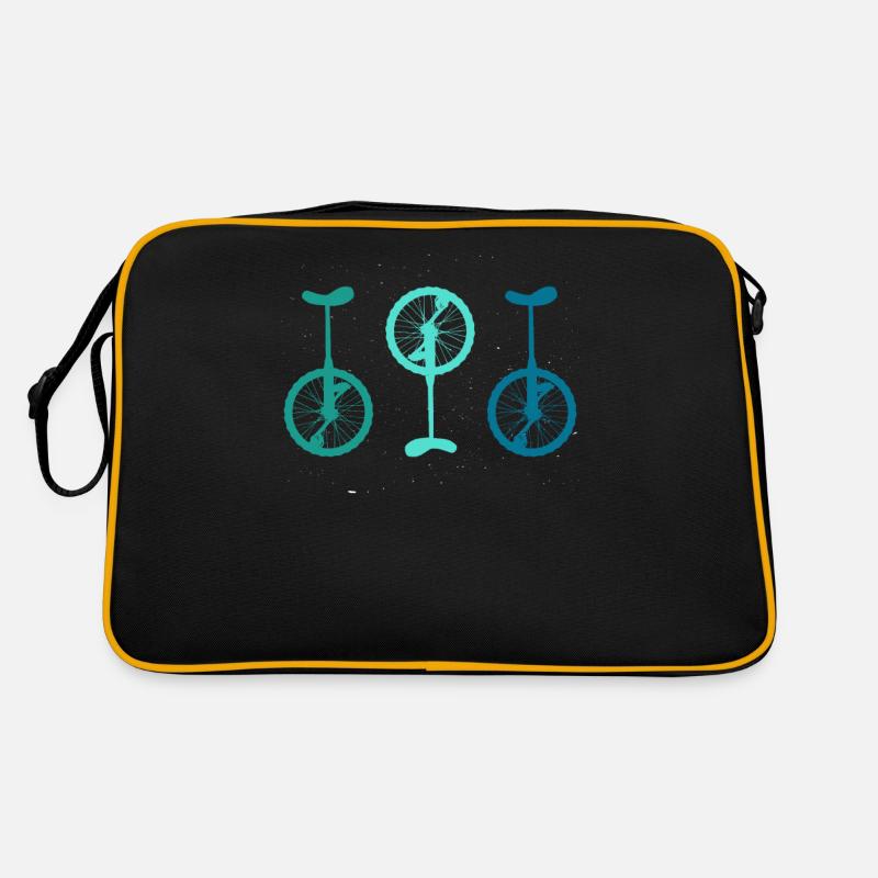 Vintage Einräder - Retro Tasche - Schwarz/Gold