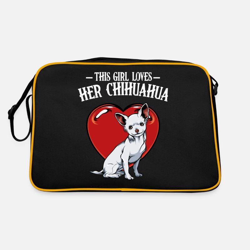 Chihuahua - Retro Tasche - Schwarz/Gold
