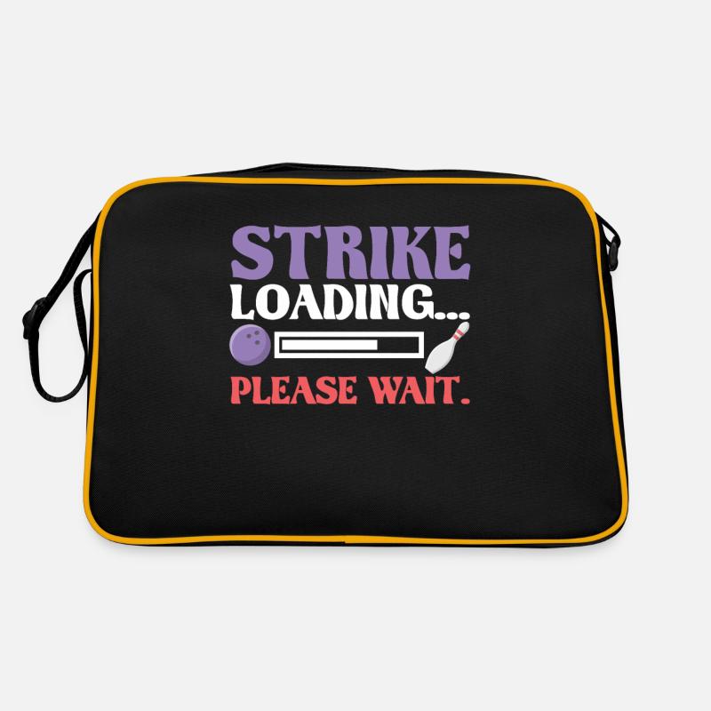 Strike Loading Club Bowler Bowling Spieler - Retro Tasche - Schwarz/Gold