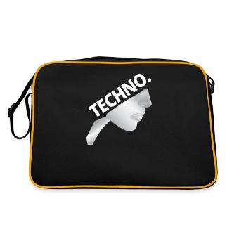 Techno Nonne - Dark Techno, Dark Minimal Techno, H - Retro Bag - black/gold - Back