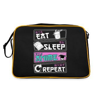 Eat Sleep Anime Repeat - Retro Bag - black/gold - Back