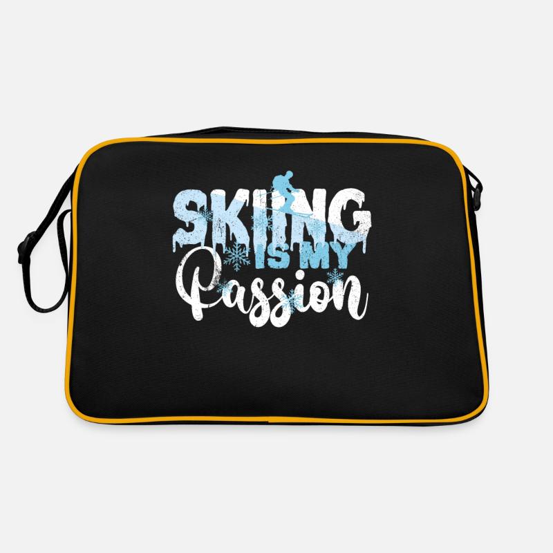 Ski - Retro Tasche - Schwarz/Gold