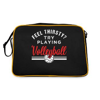 Feel thirsty? Try playing volleyball. - Retro Tasche - Schwarz/Gold - Hinten