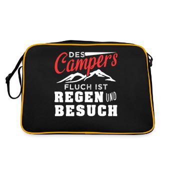 Des Campers Fluch ist Regen und Besuch - Retro Tasche - Schwarz/Gold - Hinten