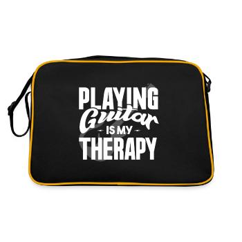 Jouer de la guitare est ma thérapie - Sac Retro - noir/or - Dos
