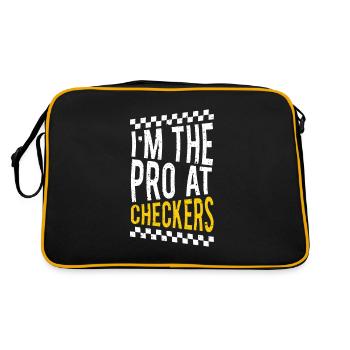 Cool Pro At Checkers Shirt Checkers Players gift - Retro Bag - black/gold - Back