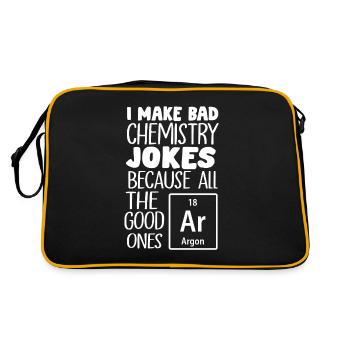 Chemie Wortspiel Elemente Periodensystem Geschenke - Retro Tasche - Schwarz/Gold - Hinten