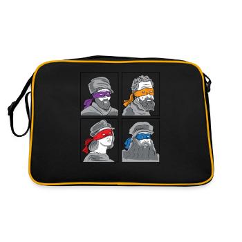 Leonardo Donatello Michelangelo Raphael gift - Retro Bag - black/gold - Back