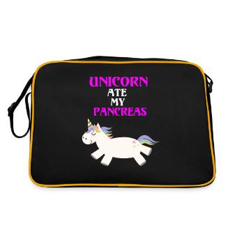 Diabète de type 1 licorne drôle pancréas - Sac Retro - noir/or - Dos