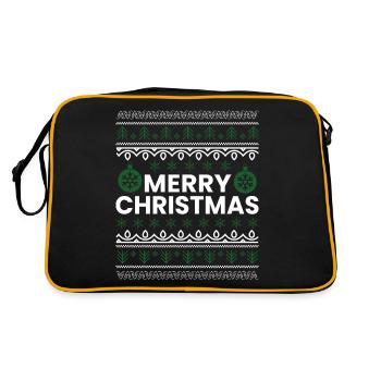 Merry Christmas Christmas Christmas Present - Retro Tasche - Schwarz/Gold - Hinten