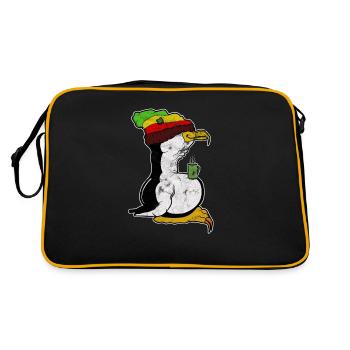 Tux Linux Penguin Coffee Break Ordinateur Nerd Rétro - Sac Retro - noir/or - Dos