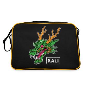 Kali Linux Administrateur de l'ordinateur Tux Dragon Head - Sac Retro - noir/or - Dos