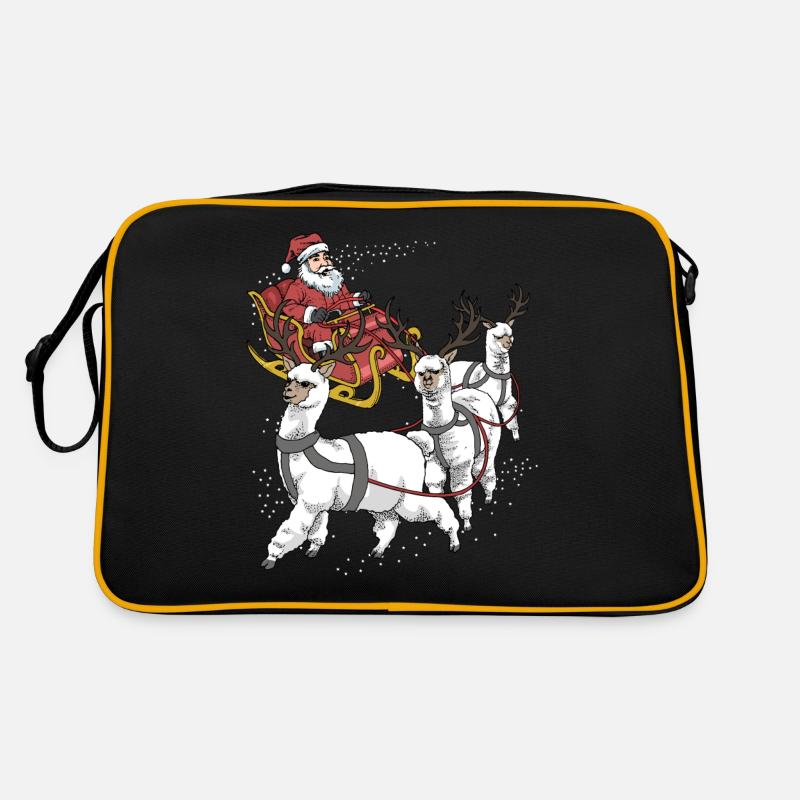 Alpaca Christmas - Retro Bag - black/gold