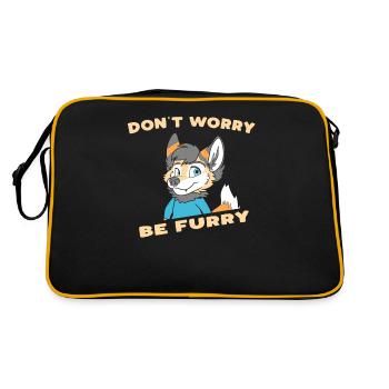 Do not Worry Be Furry - Furry Fandom Fursuiter - Retro Bag - black/gold - Back