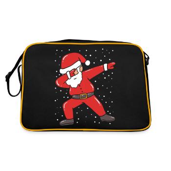 Weihnachtsmann - Retro Tasche - Schwarz/Gold - Hinten