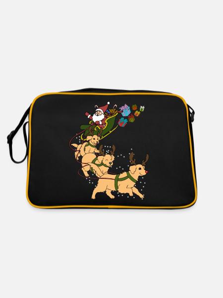 Golden Retriever Christmas - Retro Bag - black/gold