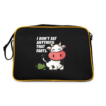 Je ne mange rien qui pète la vache Pups Vegan Veggie - Sac Retro - noir/or - Dos