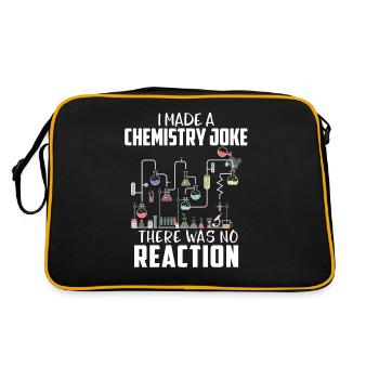 Chemie Scherz Reaktion - Retro Tasche - Schwarz/Gold - Hinten