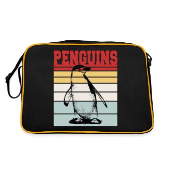 PENGUINS - Retro Bag - black/gold - Back