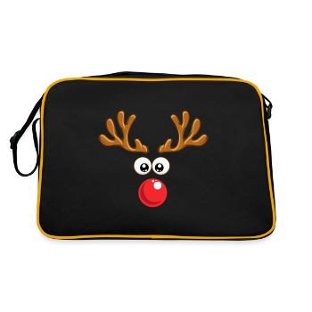 Christmas Rudolph reindeer winter nature gift - Retro Bag - black/gold - Back