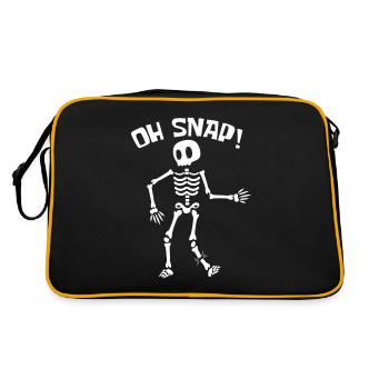 Jambe de squelette blessée putain de cadeau de blague - Sac Retro - noir/or - Dos