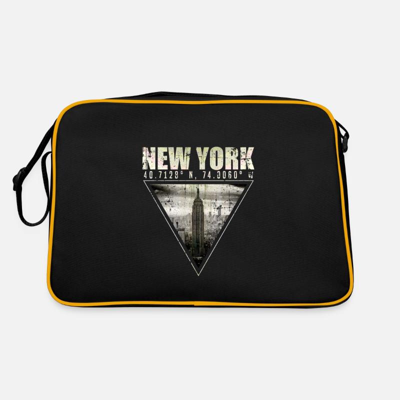 Skyline de new york - Sac Retro - noir/or