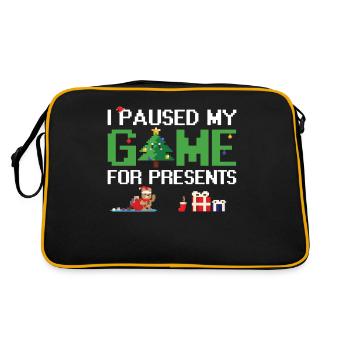 J'ai fait une pause dans mon jeu de cadeaux - Gamer Christmas - Sac Retro - noir/or - Dos