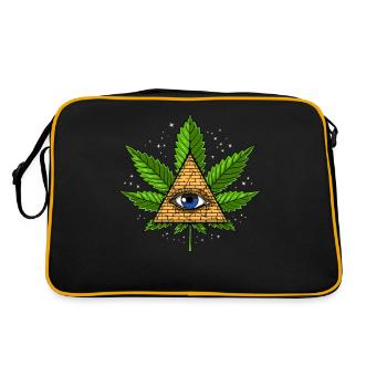 Pyramide d'Illuminati de feuille de mauvaise herbe - Sac Retro - noir/or - Dos