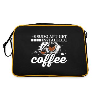 Linux Sudo Apt - Install the coffee. - Retro Bag - black/gold - Back