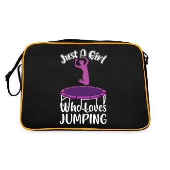 Une fille aime sauter sur le trampoline - Sac Retro - noir/or - Dos