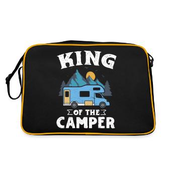 RV Fan King Camper Geschenk Design Idee für RV Camper - Retro Tasche - Schwarz/Gold - Hinten