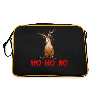 HO HO NO Reindeer Rudolf with the red nose - Retro Bag - black/gold - Back