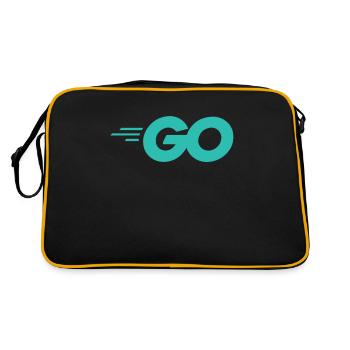 Go Programming Language with Go logo Go - Retro Bag - black/gold - Back