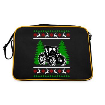 Ugly Christmas Idée cadeau tracteur - Sac Retro - noir/or - Dos