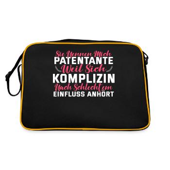 Patentante Komplizin - Retro Tasche - Schwarz/Gold - Hinten