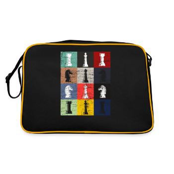 Pièces d'échecs - Sac Retro - noir/or - Dos