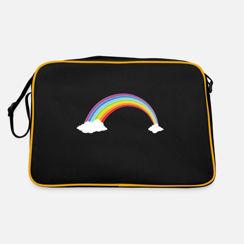 Regenbogen - Retro Tasche - Schwarz/Gold