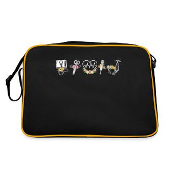 Nursing Equipments Flowers Gift for Nurse - Retro Tasche - Schwarz/Gold - Hinten